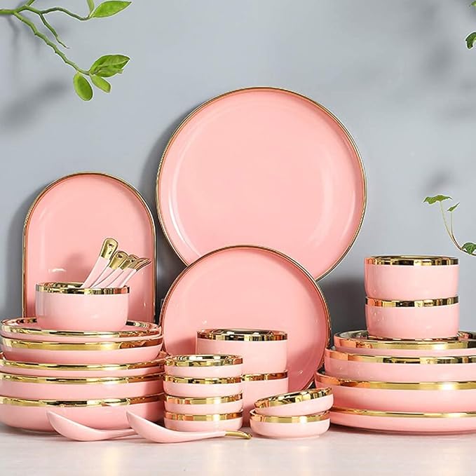 Dinnerware Sets for 2/4/6 - Dinner Plates/Sets - Plate Set - Nordic Style Dishes Set - Plates and Bowls for Home Kitchen and Dinning