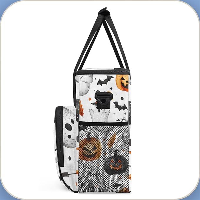 Magical Pumpkin Coffee Maker Carrying Bag Halloween Pumpkin Travel Storage Bag Compatible with K-Mini or K-Mini Plus Single Serve Coffee Brewer Carrying Case with Multiple Pockets &amp Shoulder Str