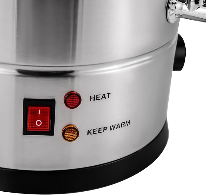 Commercial Grade Stainless Steel Coffee Urn &amp Hot Water Dispenser – 12L 15L 25L Capacity 1KW/1.4KW 110V US Plug for Home Office Party Wedding Events (15 Liters)