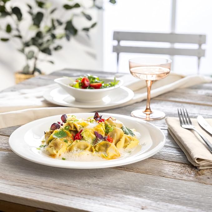Villeroy &amp Boch New Cottage Basic Collection 18-Piece Dinnerware Set Premium Porcelain Made in Germany Perfect for Catering Dishwasher and Microwave Safe White