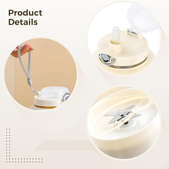 Electric Juicing Bottle Portable 1200 Ml Blender With Dual Lids And 18000 Rpm Stainless Steel Cutter For Smoothies