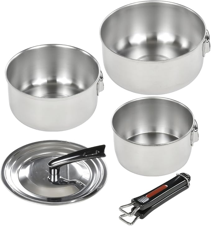 Wahei Freiz FM-8157 Folias Pot Set One-Touch Cooker 3-piece Set Induction Compatible Stainless Steel Made in Japan