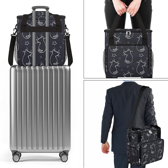 cfpolar Coffee Maker Storage Bag Waterproof Travel Carrying Storage Tote Bag Organizer Case Compatible with K-Mini or K-Mini Plus And Suitable for Other Accessories With Pockets for K-Cup Pods