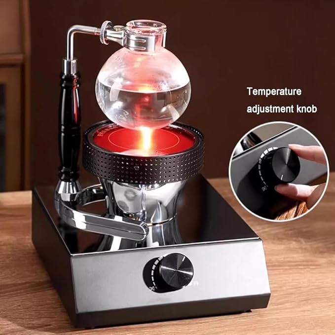 Siphon Coffee Maker - Vacuum Coffee Maker with Halogen Lamp Heater Adjustable Temperature Suitable for Office Or Home Use