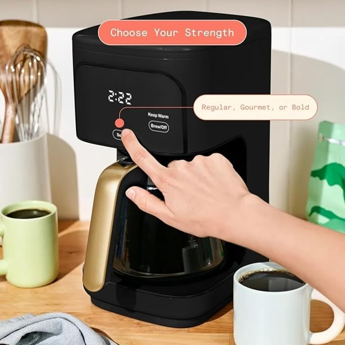 Coffee Maker 12-Cup Programmable Drip Coffee Maker Adjustable Brew Strength Keep Warm Function Easy-to-Use Coffee Machine