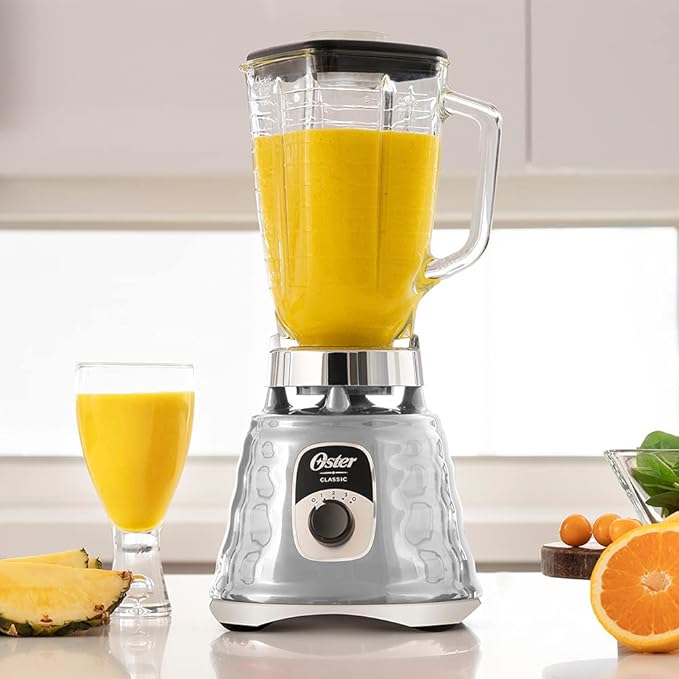 Oster Original 3 Speed Chrome Blender 6 Times more Durable Motor 10 Times Stronger 5 Cup Glass Jar
