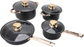 Stainless Steel Pots and Pans Set Nonstick Cookware with Maifan Stone Coating Induction Compatible Uniform Heating Long Life for Kitchen Cooking