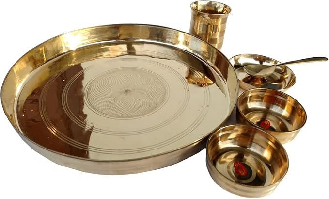 Rastogi Handicrafts Bronze Dinner Set (Kansa Thali)