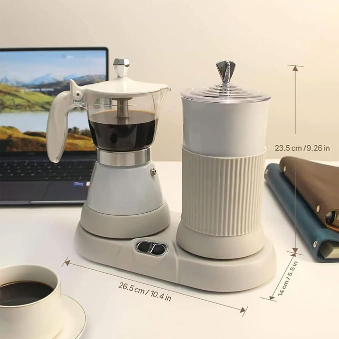Coffee Maker Household Mini Automatic Milk Foaming Machine Coffee Maker Slow Extraction Coffee Machine with Mocha Pot Intelligent Temperature Control Function forBlack