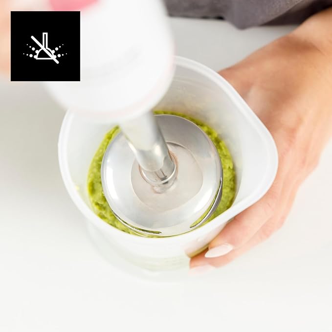 Taurus – 1000 Stainless Steel Robot Hand Blender | 2 Speeds + Turbo | Stainless Steel Blades | Splash Proof Bell | Ergonomic | BPA Free Dishwasher Safe White