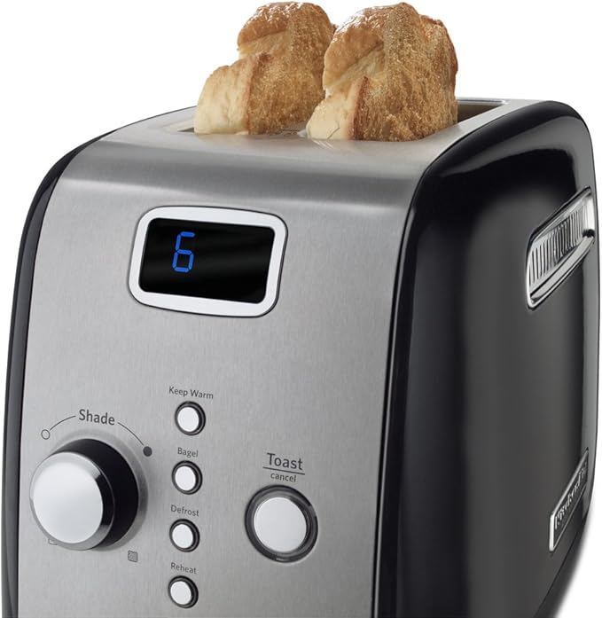 KitchenAid KMT223OB 2-Slice Toaster with One-Touch Lift/Lower and Digital Display - Onyx Black
