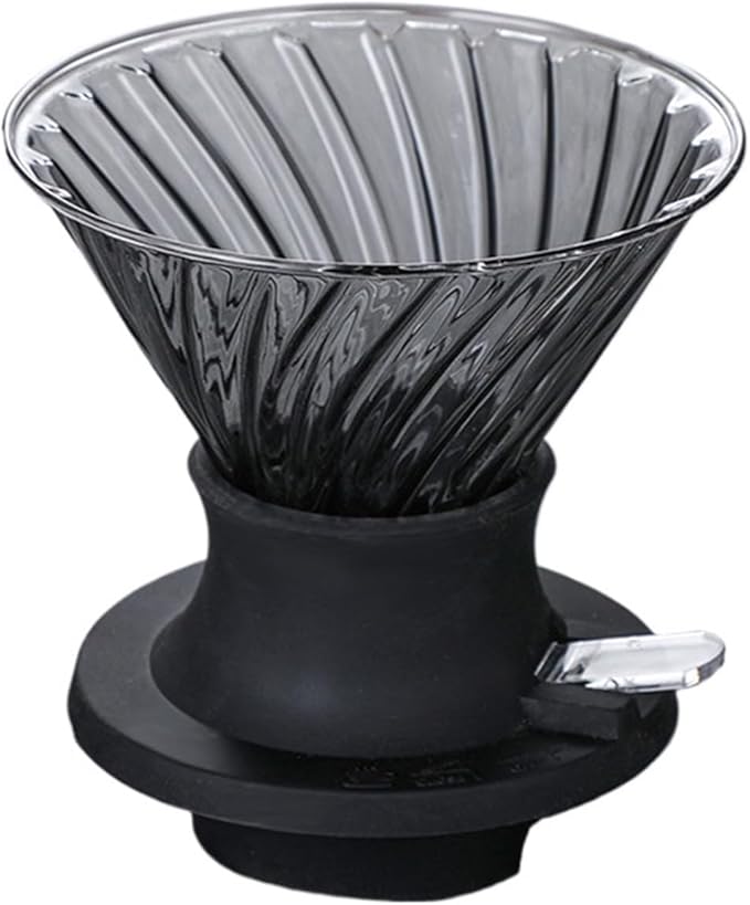 Immersion Coffee Dripper Switch Pour Over Dripper Immersion Dripper Switch Coffee Maker Glass Coffee Filters V02 Set(BlackFilter Cup)