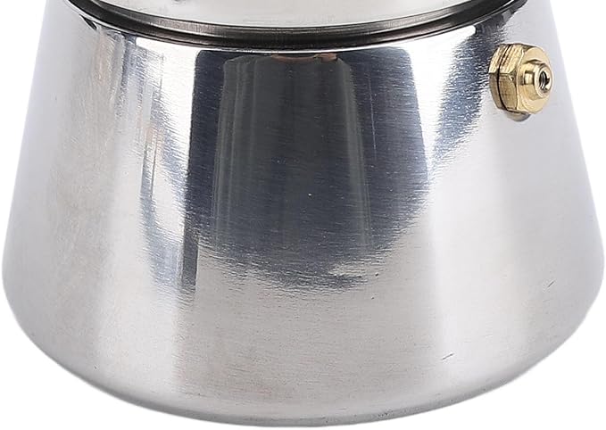 Jonlaki Stovetop Coffee Maker - Premium Stainless Steel Octagonal Design with Even Heat Distribution for Home and Outdoor Use 150ML Silver (150ML)