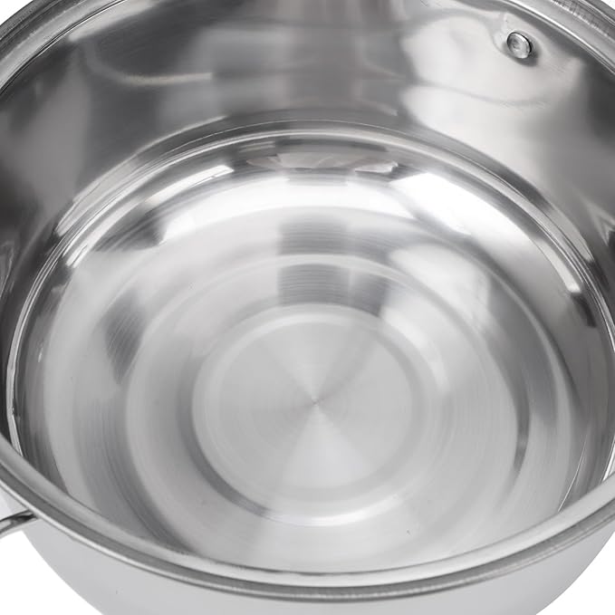 Stainless Steel Cookware Set | 12 - Piece Nonstick Pots &amp Pans Set for Kitchen/Restaurant/Home | Thickened Rustproof Induction Compatible