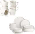 Famiware Dinnerware Sets with Mugs Plates and Bowls Dish Set of 4 (16 Pieces) - Dishwasher &amp Microwave Safe Chip Resistant Reactive Glaze