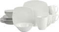 10 Strawberry Street Simply Square 16 Piece Dinnerware Set Porcelain White