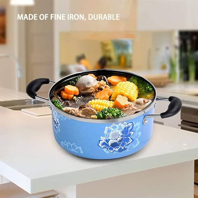 Cookware SetInduction Frying Pan and Saucepan Set with Lids Stay Cool HandlesPan Set 2 PieceCan be Used for Gas and Induction Cooker woks lid