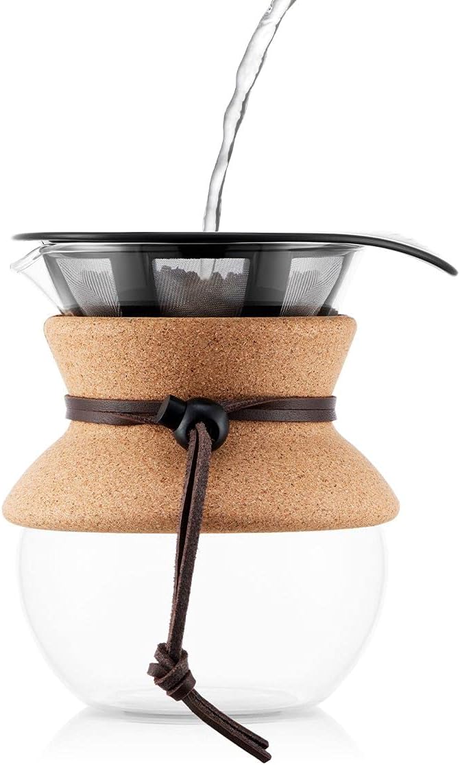 Bodum Electric Gooseneck Kettle (27 Ounce) and Bodum Pour Over Coffee Maker (.5 Liter) Bundle