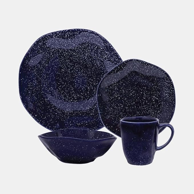Oxford Ryo-Sapphire Porcelain 16 Piece Dinnerware Set Service for 4