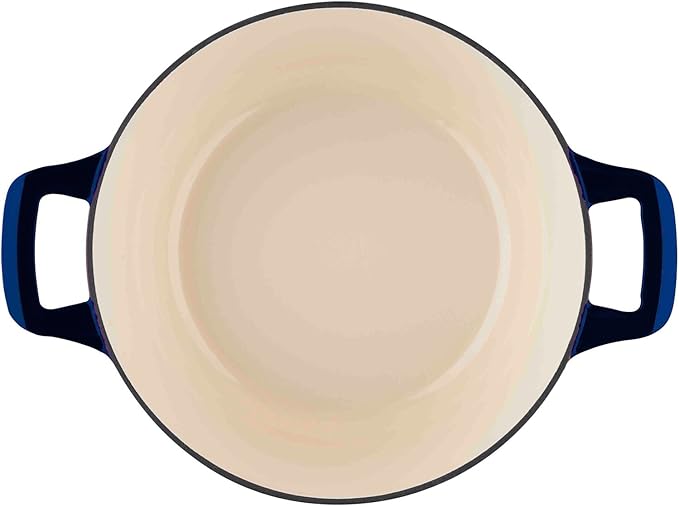 La Cuisine LC 2770 5 Piece Enameled Cast Iron Oval Casserole Cookware Set Ultramarine Blue