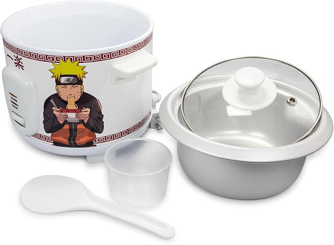 Naruto Shippuden Ichiraku Ramen Automatic Rice Cooker &amp Warmer | Food Steamer for White and Brown Rice Quinoa | Anime Manga Gifts and Collectibles | Holds 24 Ounces