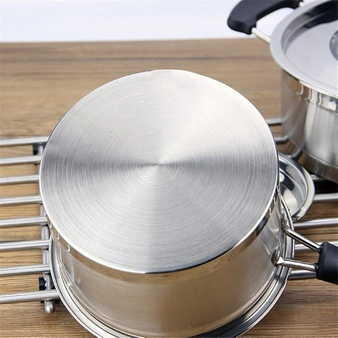 Pot Set Stainless Steel Cookware Set Kitchen Cookware and Cookware Set of 3 Suitable for All Stoves Including Induction Cookers Cookware Cooking Set(A)