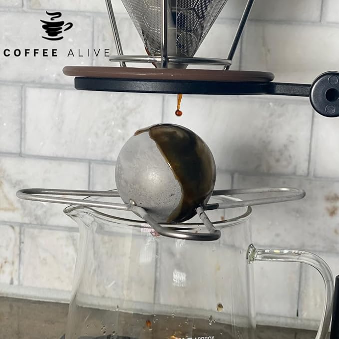 Coffee Alive 50MM ball ideal for Pour Over: Blanching Tool to Enhance Your Pour Over with This Simple Tool