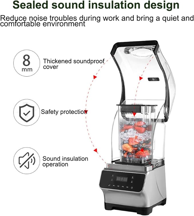 Multifunctional Smoothie MachineBlender for KitchenCountertop Blender with Sound Shield Commercial Blender for Party Activities Family GatheringsD