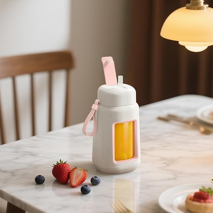 33.8 Fl Oz / 1000 Ml Automatic Portable Juice Blender with USB Recharge Glass Smoothie Maker for Travel and Home