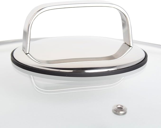 LIVWELL DiamondClad 14-Inch Glass Lid for Hybrid Cookware Set - Kitchen Gifts - Pots and Pan Set - Cooking and Dining - 14-Inch Lid for Pans - Universal Cover - Pot Covers for Cooking