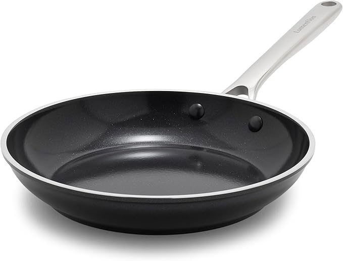 Orfeo 9.5” Nonstick Frying Pan Made in Italy Diamond Ceramic PFAS-Free Cookware Induction Ready Scratch Resistant Laser-Fused Surface for Durability Dishwasher Safe Black