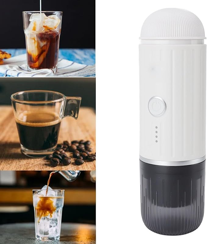Portable Electric Coffee MachinePortable Electric Coffee MakerTravel Coffee MakerCar Coffee MakerSelf Heating Electric Coffee MakerCamping Coffee Maker (White)