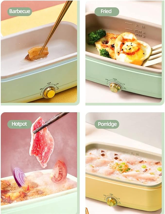 500W Rice Cooker Portable Cooking Pot Insulation Food Preserver Mini Frying Pan