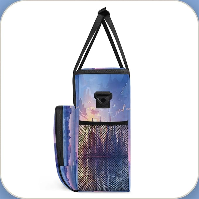 Sunset Urban Landscape Coffee Maker Travel Bag for K-Mini or K-Mini Plus Single Serve Coffee Brewer Portable Storage Tote Case for Tarvel