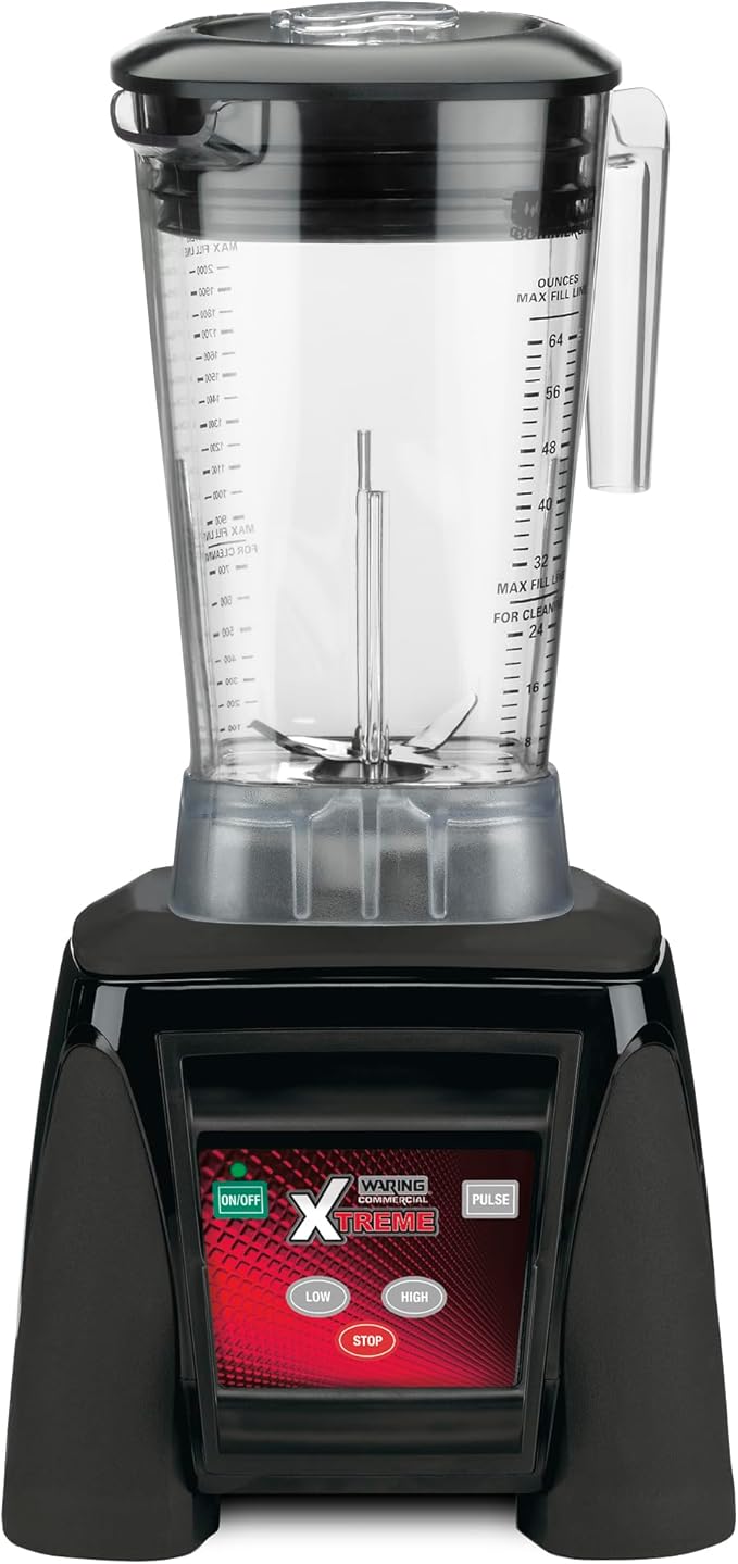 Waring Commercial MX1050XTX 3.5 HP Blender with Electronic Keypad Controls Pulse Feature and a 64 oz. BPA Free Copolyester Container 120V 5-15 Phase Plug