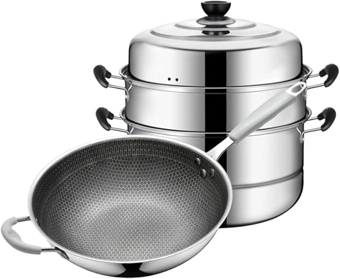 Kitchen Cookware Sets Cooking Pot Frying Pan Pot Set Combination Stainless Steel Steamer Frying Pan Cookware Set Cooking Set Cooking Pots