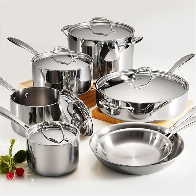 8 Piece Cookware Set Stainless Steel Pan Kit Cook Ware Set of Non Stick Kitchen Pots Utensils for Kitchen AppliancesA8Piece