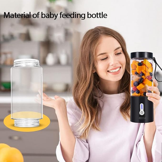 530ML Electric Juicer Portable Smoothie Blender USB Rechargeable Food Processor Fruit Mixer Mini Juicer Blender Cup A