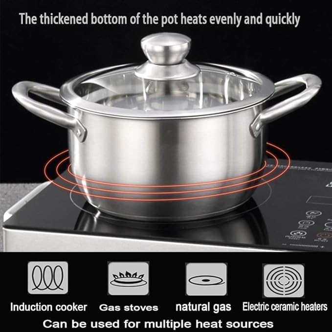 Kitchen Cooking Sets 3Pcs Cookware Set Soup Pot Milk Pan Steamer with Glass Lid Stainless Steel Cooking Pot Set Kitchen Cookware Sets