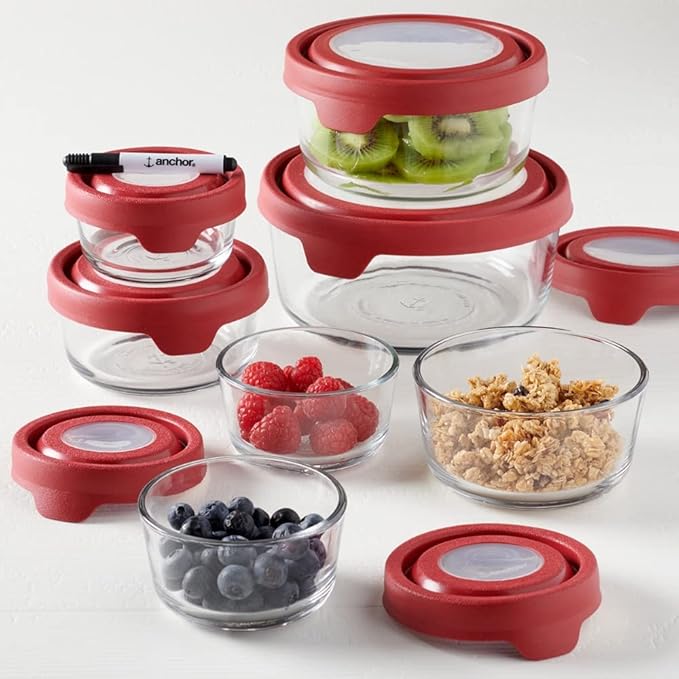 Kitchen Organizer Clear Glass Food Storage 15 Piece Set Food Storage Containers Kitchen Organizer