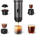 3-in-1 Portable Espresso Machine for Travel &amp Camping- 20 Bar Self-Heating Portable Coffee Maker with USB-C LED Display Car Coffee Maker Compatible with Grounds&ampCapsules(Ns&ampDG) for RV Hi
