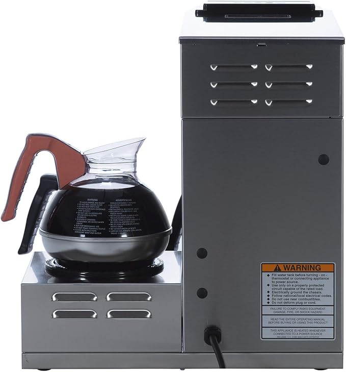 BUNN VP17-3 12-Cup Low Profile Pourover Commercial Coffee Maker 3 Lower Warmers 13300.0003Silver