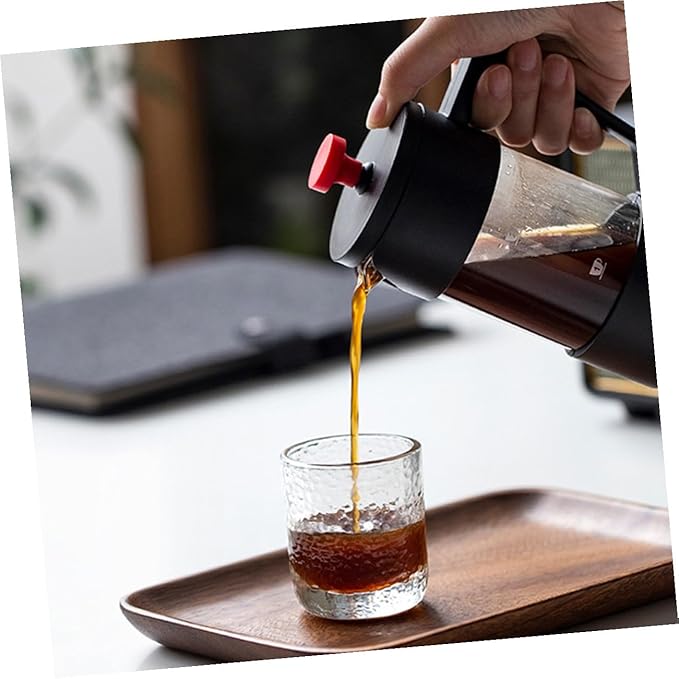 350ml Stainless Steel Coffee Press Pot with Glass Carafe Double Filter Coffee Maker for Home and Travel Brewing
