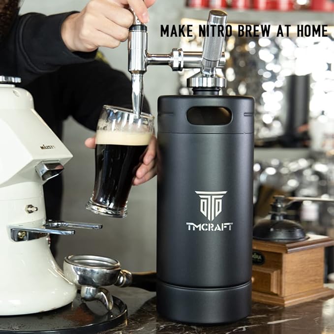 TMCRAFT 128oz Nitro Cold Brew Coffee Maker Home Brew Coffee Keg with Stainless Steel Stout Creamer Faucet &amp Pressure Relieving Valve