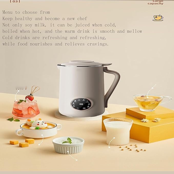 8 in 1 Nut Milk MakerAutomatic Soya Milk Machine Electric Wall Breaking Machine Food BlenderDelay StartKeep WarmBoil Water