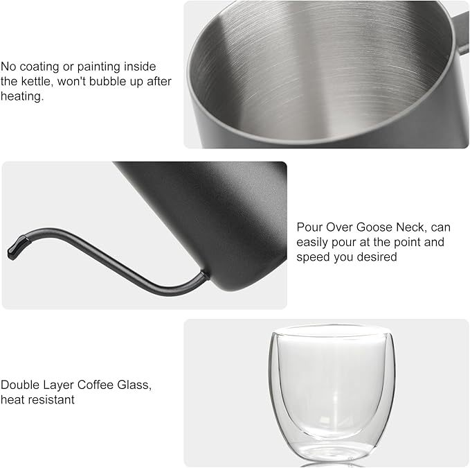 Pour Over Coffee Maker Set All in One Portable Coffee Maker Ideal for Home Brewing and Travel Coffee Lover Gift