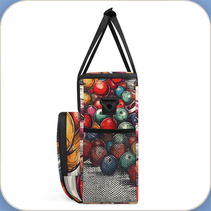 Graffiti Sport Ball Coffee Maker Carrying Bag Portable Travel Storage Tote Bag Compatible with K-Mini or K-Mini Plus Single Serve Coffee Brewer Carrying Case with Multiple Pockets &amp Shoulder Str