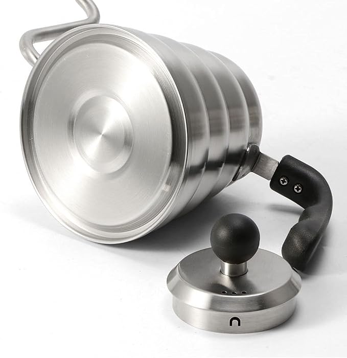 Liudan Coffee Maker Coffee Pot Drip Kettle Pour Over Coffee Pot Swan Long Neck Stainless Steel Thin Mouth Gooseneck Cloud Drip Kettle 1L / 1.2L Coffee Press (Color : 1.2L Flat Knob)