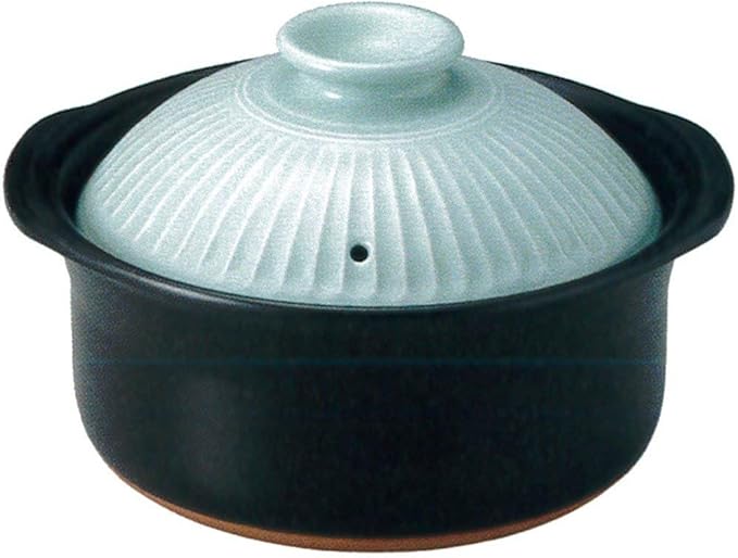 54-94181/2-981206 Rice Pot Blue 5 Cup Cooked Rice Pot 10.2 x 7.3 inches (26 x 18.5 cm) 2600 cc For Direct Heat Rice Cooking Rice Pot Banko Ware