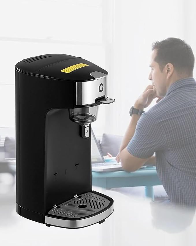 GarveeLife Single Serve Coffee Maker Kcup Coffee MachineFast Brew 8-12 oz Brew Sizes One Cup Coffee Machine One-Button Small Coffee Maker for Room Office Apartment Dorm Hotel TravelingRV